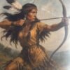 Native Tribal Woman Portrait Laser Digital Patches 15 x 15 Inch – LP0044