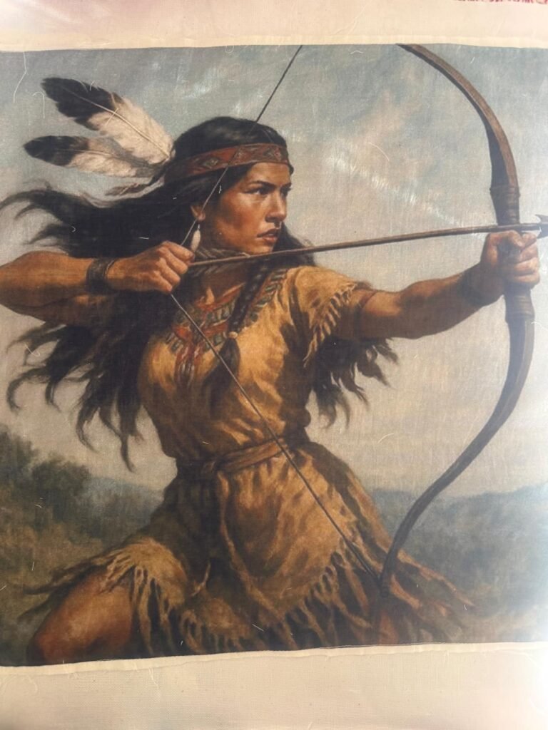 Native Tribal Woman Portrait Laser Digital Patches 15 x 15 Inch – LP0044