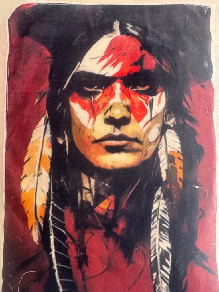 Native Woman Portrait Laser Digital Patches 19.5 x 9.5 Inch – LP0045
