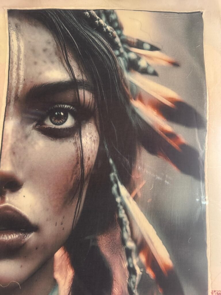 Native Tribal Woman Portrait Laser Digital Patches 18.5 x 12 Inch – LP0047
