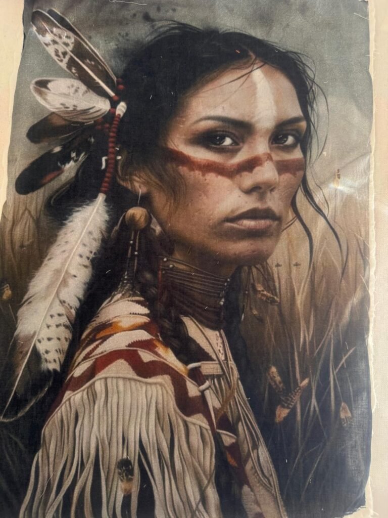 Native American Woman Portrait Laser Digital Patches 17 x 11.5 Inch – LP0049