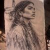 Native Tribal Woman Portrait Laser Digital Patches 24 x 16.5 Inch – LP0050
