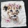 Lion Cub Artwork Print Cotton Fabric Sew Onn Patch 7.5 x 7.5 Inch - SP0001