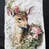 Deer Artwork Print Cotton Fabric Sew Onn Patch 11 x 7.5 Inch – LP0026