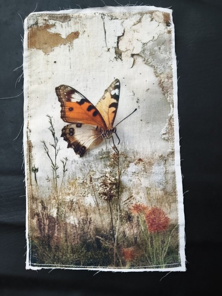 Butterfly Print Cotton Fabric Sew Onn Patch 9.5 x 5.5 Inch – SP0006