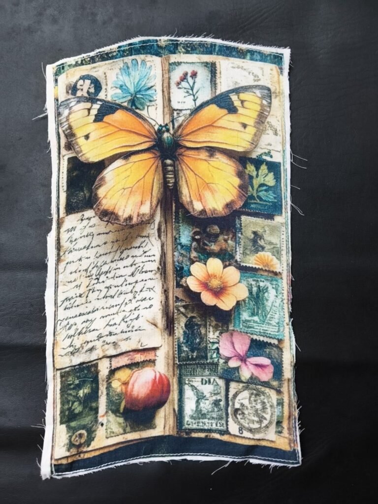 Butterfly Print Cotton Fabric Sew Onn Patch 9.5 x 5.5 Inch – SP0005