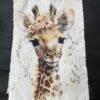 Giraffe Artwork Print Cotton Fabric Sew Onn Patch 8.5 x 6 Inch – SP0002