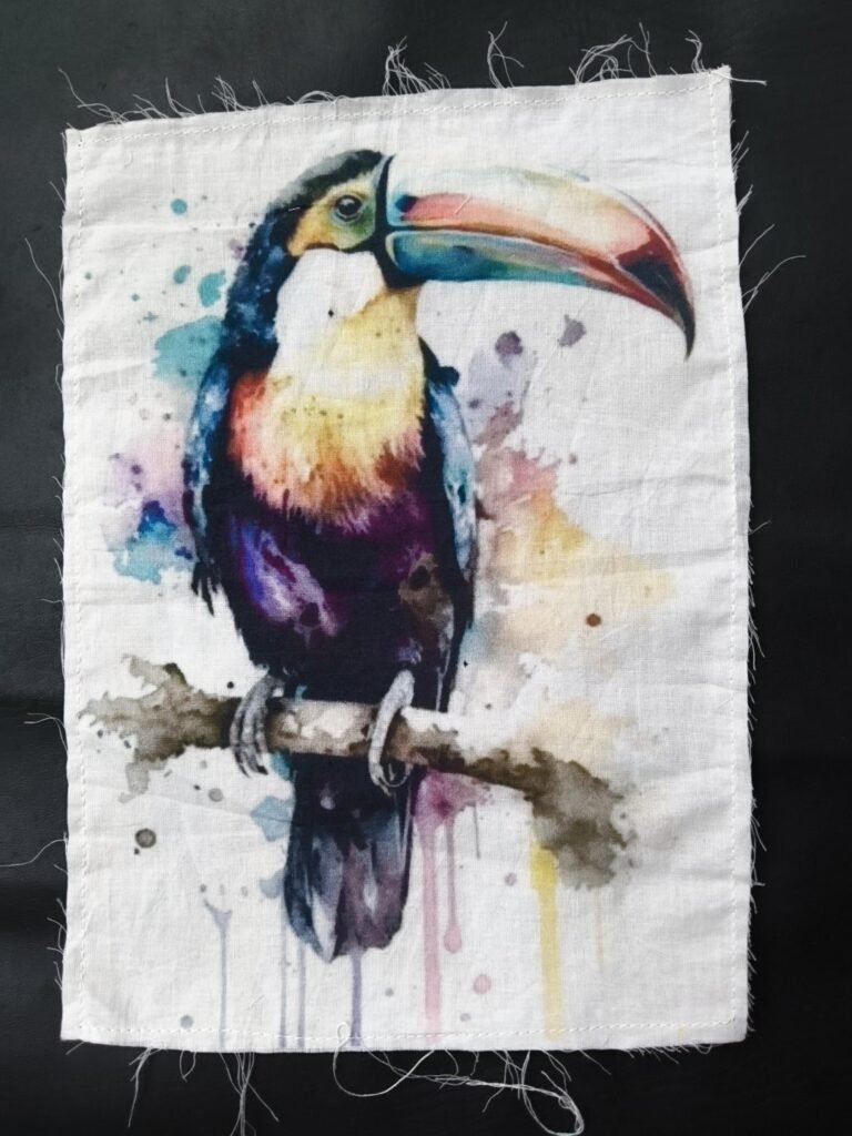 Toucan Print Cotton Fabric Sew Onn Patch 9.2 x 6.5 Inch – SP0003