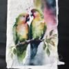 Two Lovebirds Print Cotton Fabric Sew Onn Patch 11 x 7 Inch – LP0038