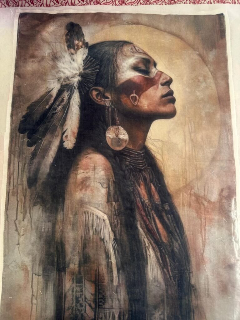 Native American Woman Portrait Laser Digital Patches – LP0055