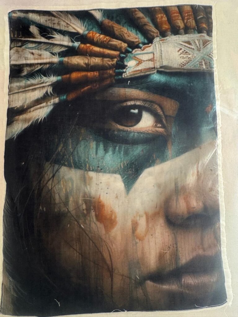 Native Tribal Woman Portrait Laser Digital Patches – LP0056
